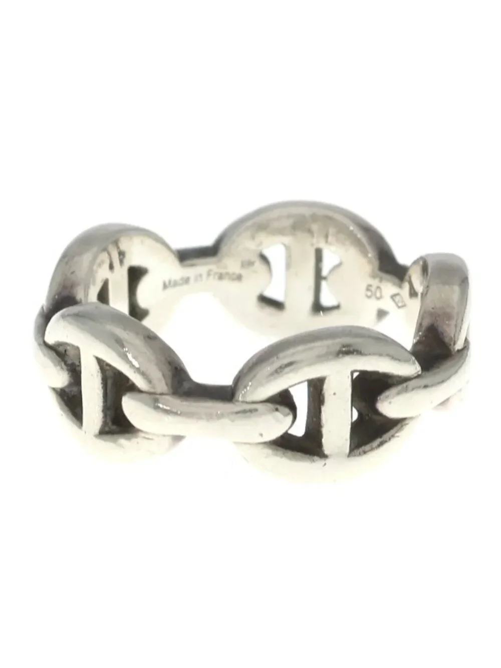 Hermes Chaine D'Ancre Enchainee PM Ring Silver
